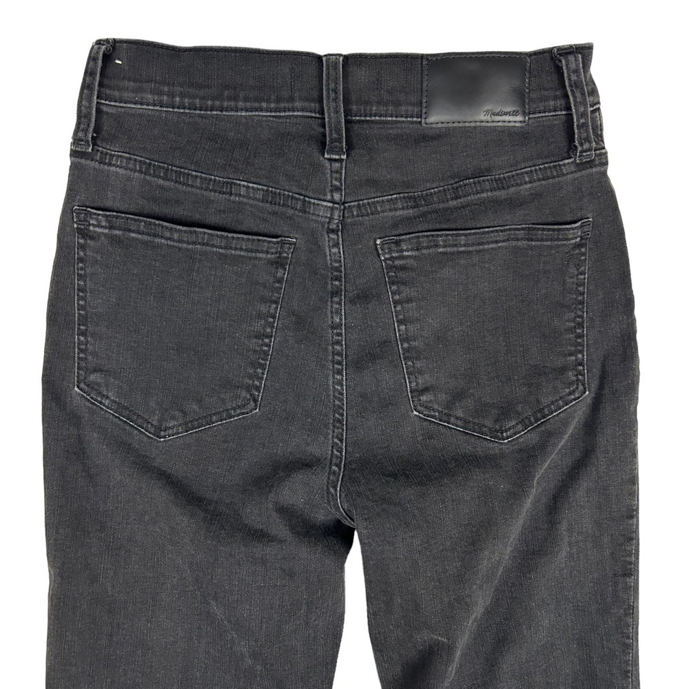 Madewell Sz 25 Cali Demi-Boot Jeans Bellspring Wash Button Front Flare Leg Black - Picture 5 of 10